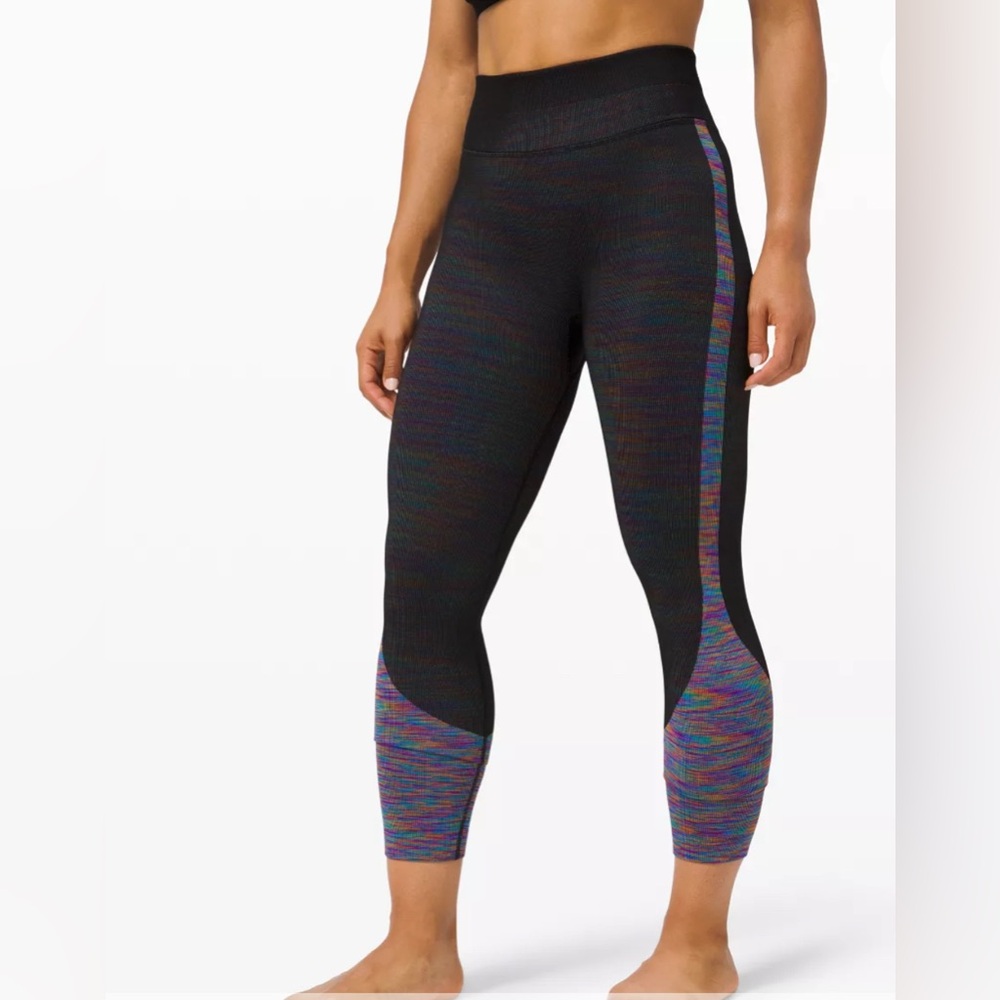 lululemon athletica Black/purpleLeggings with Multicolor Accents